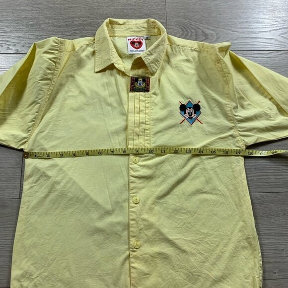 American Vintage Disney Mickey Mouse Yellow Kids Cotton Shirt - Picture 7 of 8